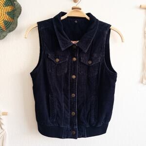 Hollister I Love H81 Navy Blue Corduroy Vest